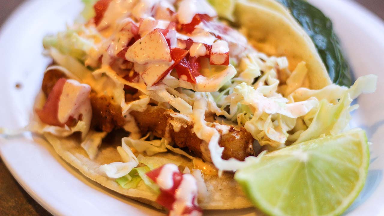 Grilled Fish Taco from Bravos California Fresh.